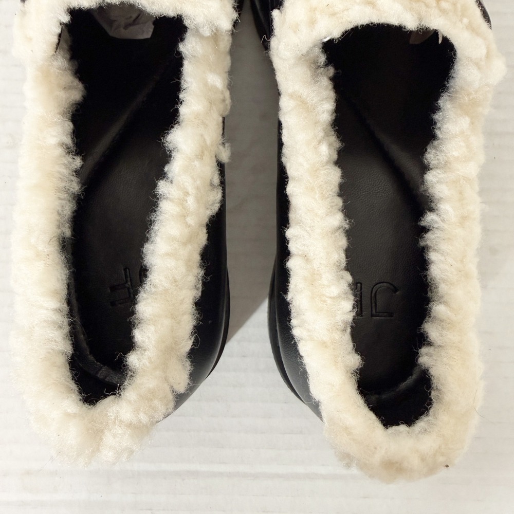 JustFab Leli Womens Black Cream Sherpa Chunky Platform Lug Sole Loafer Size 8 - Picture 7 of 8